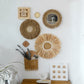 Nordic Style Straw Mirror Decor Set