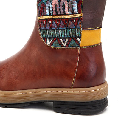 Tribal Bohemian Calf Boots