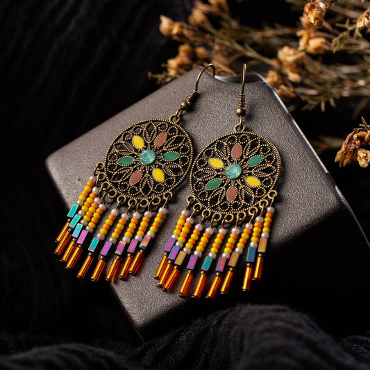 Colorful Boho Ethnic Dangle Earrings