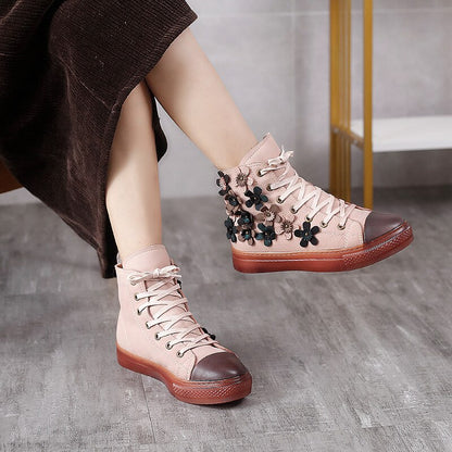 Floral Embroidered Ankle Boots