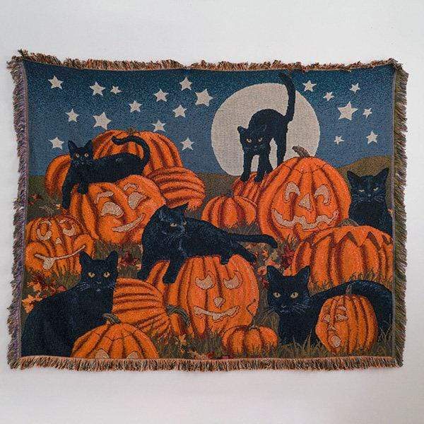 Halloween Cat Throw Blanket Blackbrdstore