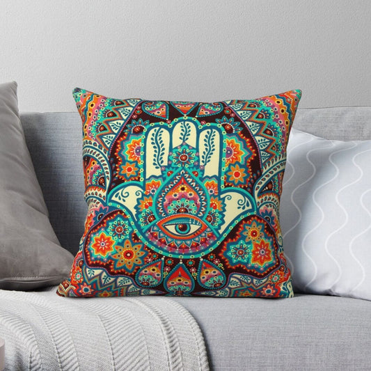 Hamsa Hand Cushion Cover Blackbrdstore