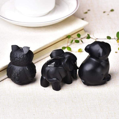 Hand Carved Obsidian Animal Figurine Blackbrdstore