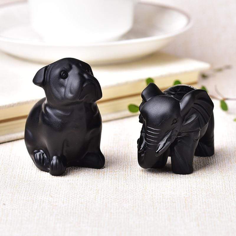 Hand Carved Obsidian Animal Figurine Blackbrdstore