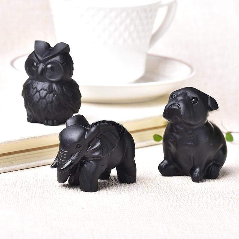 Hand Carved Obsidian Animal Figurine Blackbrdstore