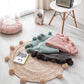 Hand Knitted Round Pompom Mat Blackbrdstore