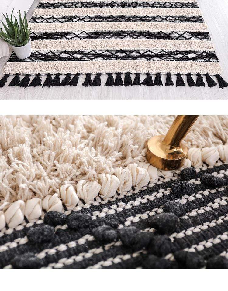 Hand Woven Cotton Carpets Blackbrdstore