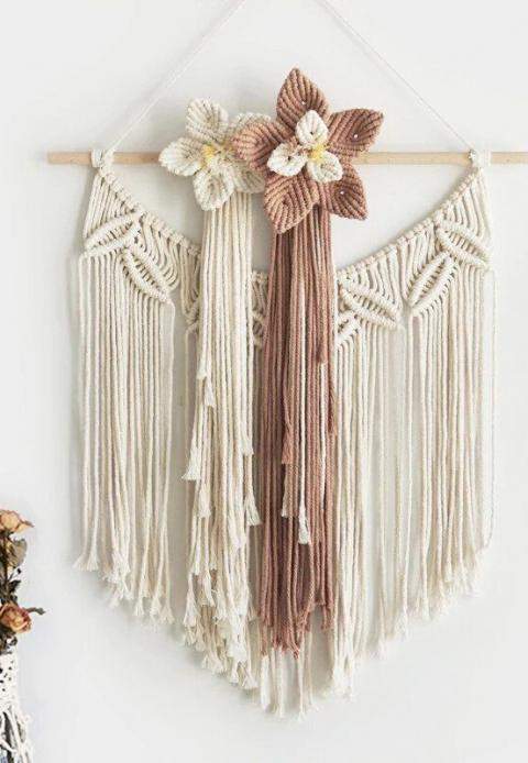 Hand Woven Lotus Flower Macrame Blackbrdstore