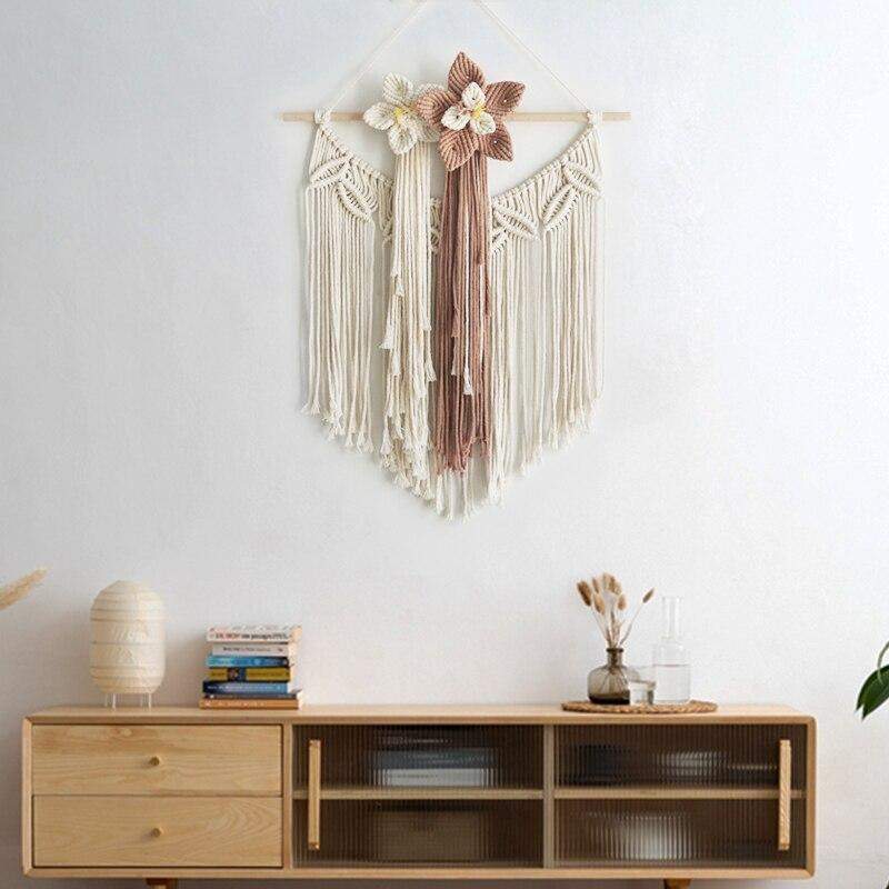 Hand Woven Lotus Flower Macrame Blackbrdstore