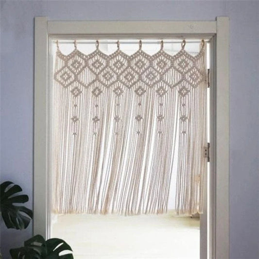 Hand Woven Macrame Hanging Door Curtain Blackbrdstore