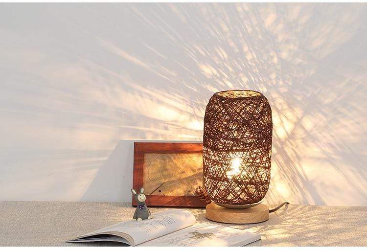 Hand Woven Rattan Night Light Blackbrdstore