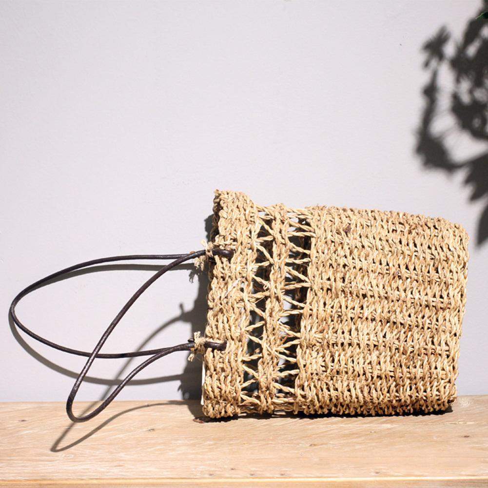 Hand-Woven Seagrass Wall Hanging Flower Pot Blackbrdstore