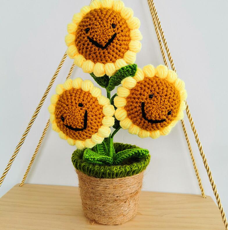 Hand-knitted Crochet Flower Pot Blackbrdstore