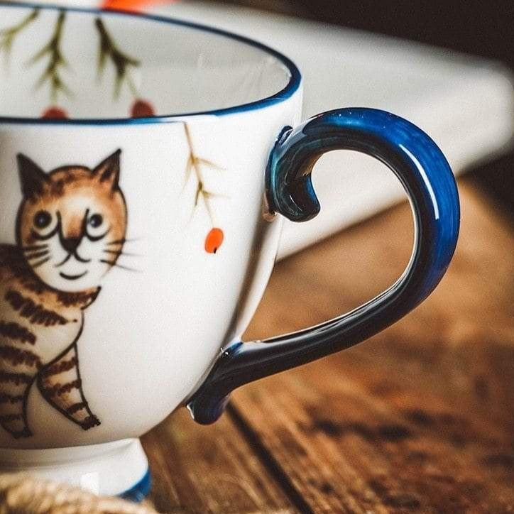 Hand-painted Animals Ceramic Coffee Mug Blackbrdstore