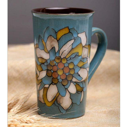 Hand-painted Floral Ceramic Cup Blackbrdstore