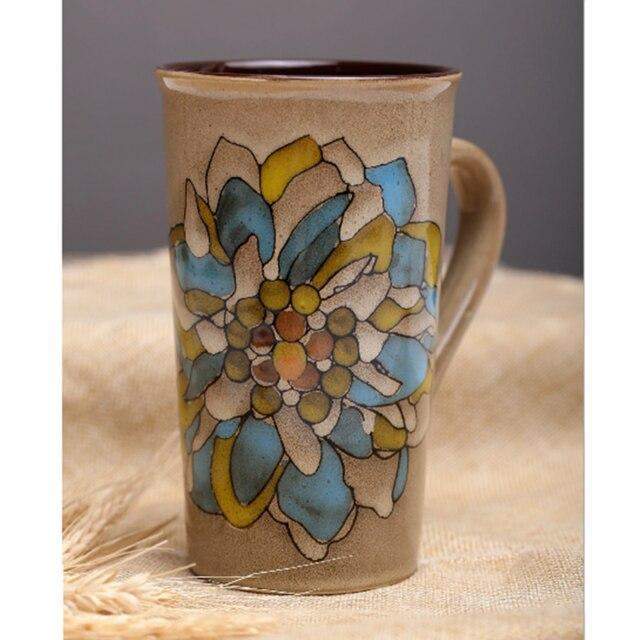 Hand-painted Floral Ceramic Cup Blackbrdstore