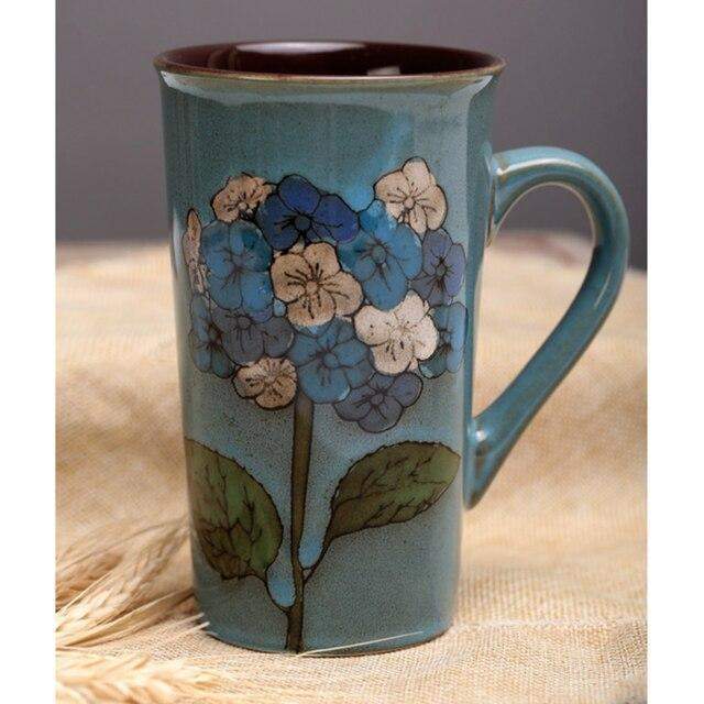 Hand-painted Floral Ceramic Cup Blackbrdstore