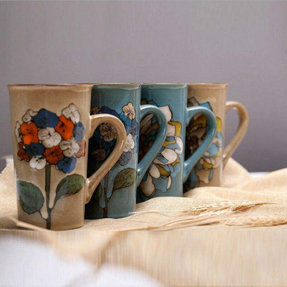 Hand-painted Floral Ceramic Cup Blackbrdstore