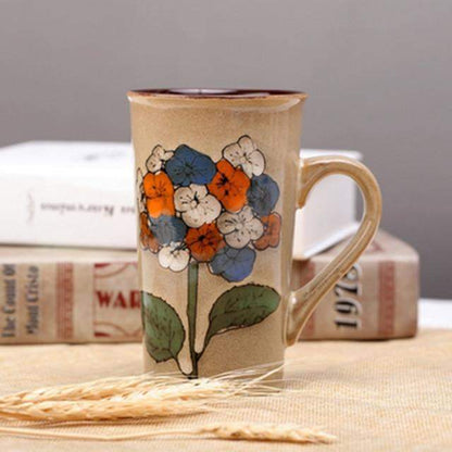Hand-painted Floral Ceramic Cup Blackbrdstore