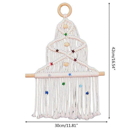 Hand-woven Christmas Tree Macrame Blackbrdstore