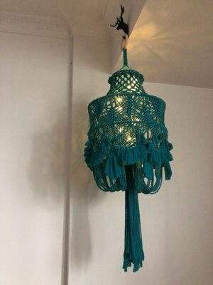 Hand-woven Macrame Lampshade Blackbrdstore