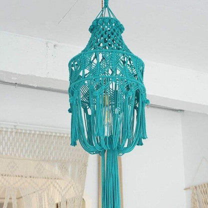 Hand-woven Macrame Lampshade Blackbrdstore