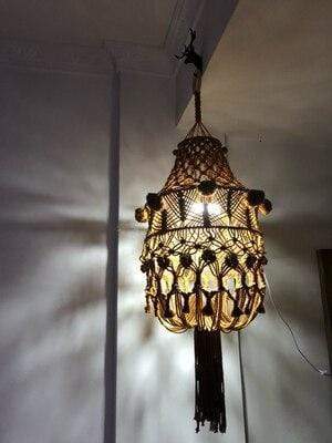 Hand-woven Macrame Lampshade Blackbrdstore