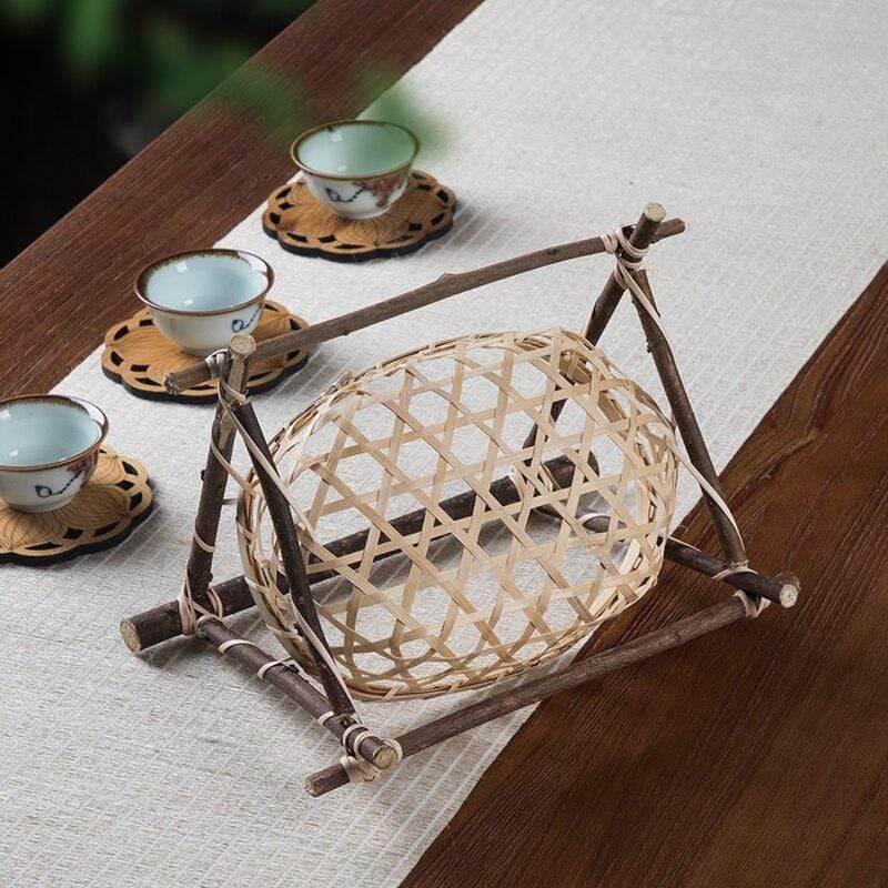 Handmade Bamboo Weaving Storage Basket Blackbrdstore