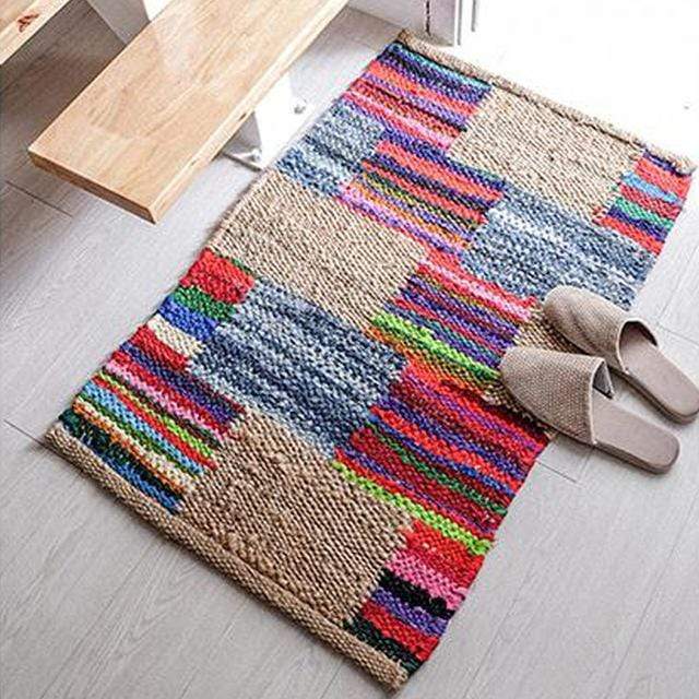 Handmade Jute Woven Carpet Blackbrdstore