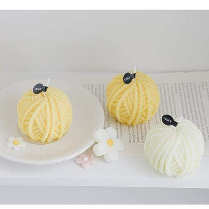 Handmade Wool Ball Candles Blackbrdstore