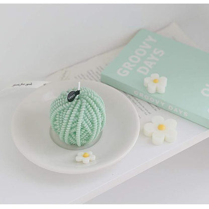 Handmade Wool Ball Candles Blackbrdstore