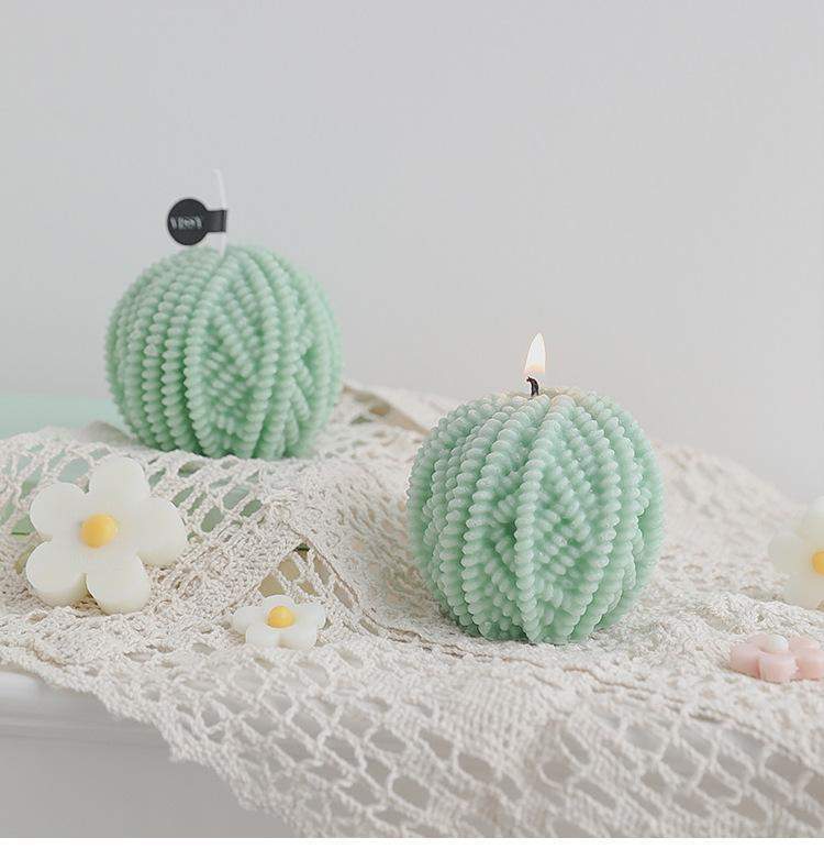 Handmade Wool Ball Candles Blackbrdstore