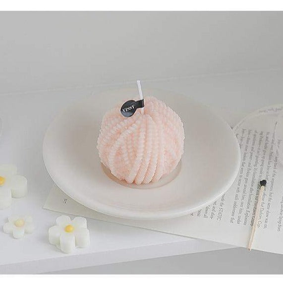 Handmade Wool Ball Candles Blackbrdstore