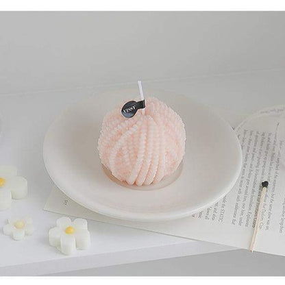 Handmade Wool Ball Candles Blackbrdstore