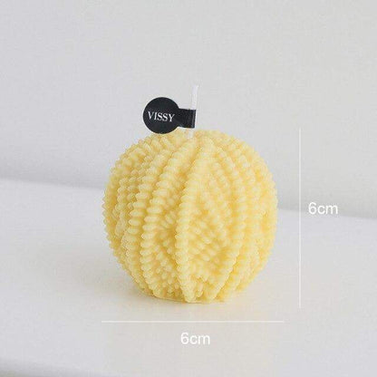 Handmade Wool Ball Candles Blackbrdstore