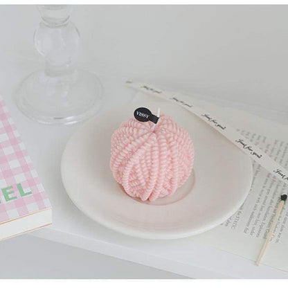 Handmade Wool Ball Candles Blackbrdstore