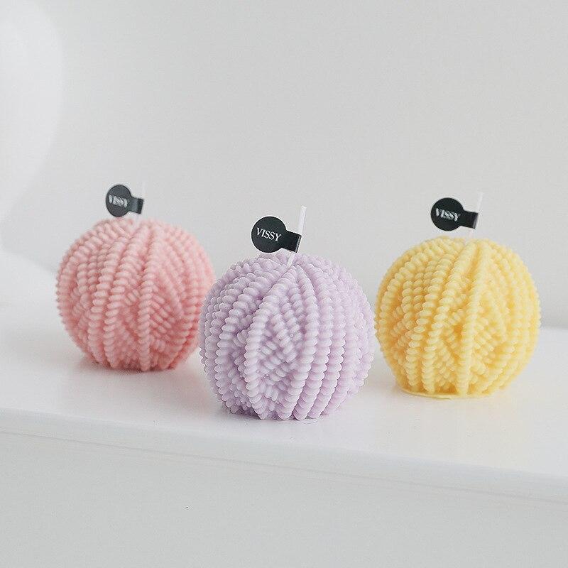 Handmade Wool Ball Candles Blackbrdstore