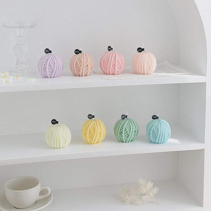 Handmade Wool Ball Candles Blackbrdstore