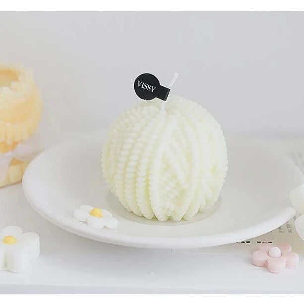 Handmade Wool Ball Candles Blackbrdstore