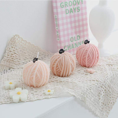 Handmade Wool Ball Candles Blackbrdstore