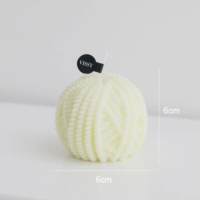 Handmade Wool Ball Candles Blackbrdstore