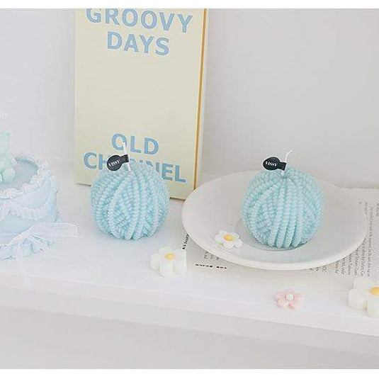 Handmade Wool Ball Candles Blackbrdstore