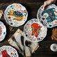 Handpainted Cat Ceramic Dinner Plate Blackbrdstore