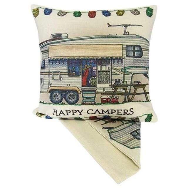 Happy Campers Cushion Covers Blackbrdstore