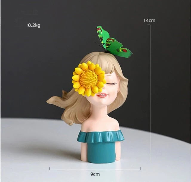 Happy Sunflower Girl Ornaments Blackbrdstore