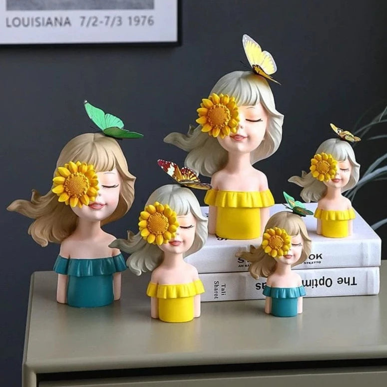 Happy Sunflower Girl Ornaments Blackbrdstore