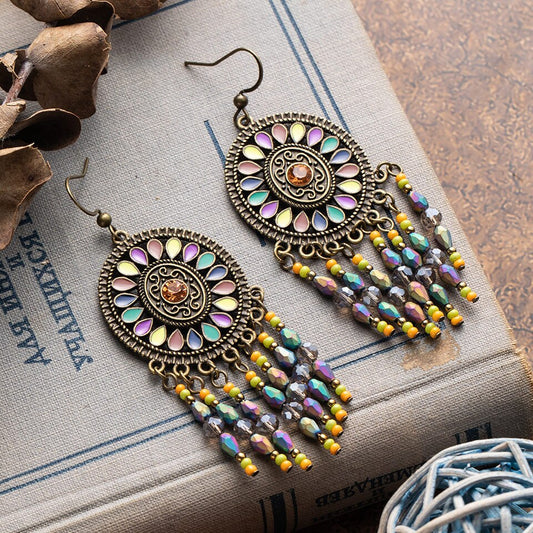 Colorful Boho Ethnic Dangle Earrings