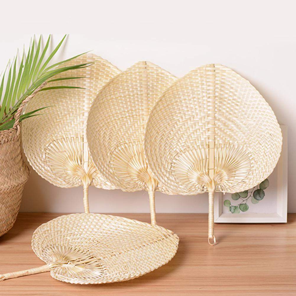 Heart Shaped Bamboo Woven Fan Blackbrdstore