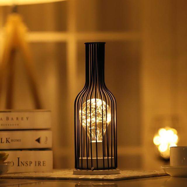 Hollow Out Wine Decanter Shaped LED Lamp Blackbrdstore