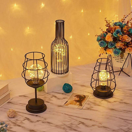 Hollow Out Wine Decanter Shaped LED Lamp Blackbrdstore